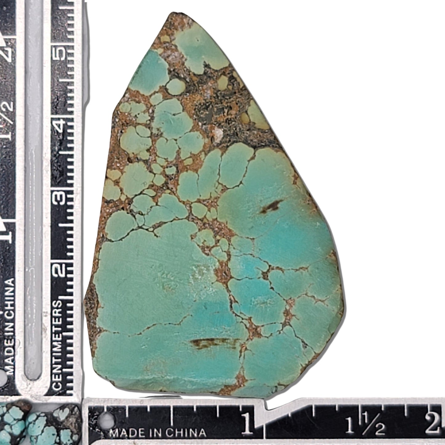 A 19-gram turquoise stone in a soothing greenish-blue shade with a fine brown matrix, ideal for crafting or collecting. Available at www.naturalturquoise.com.