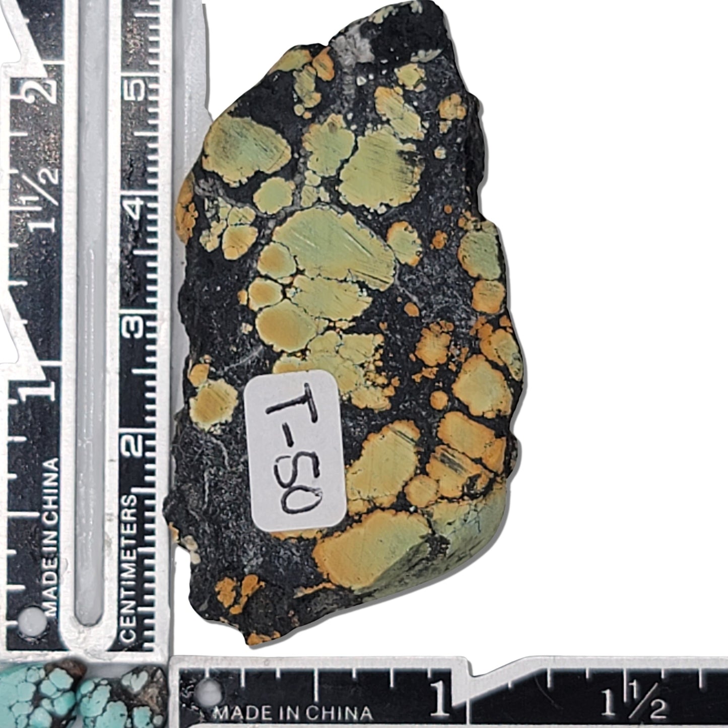Natural Hubei turquoise stone, 26g, golden-brown with dark matrix, approx. 5 cm x 2.5 cm, www.naturalturquoise.com.