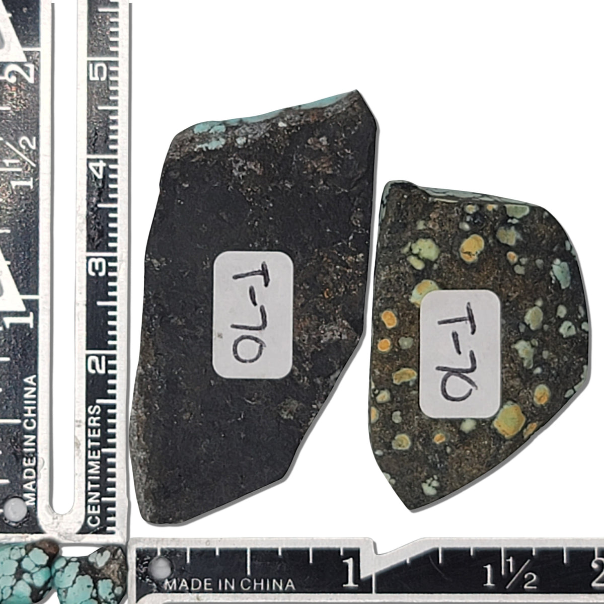 Stone Nature Ruler 24g Natural Hubei Turquoise Rough Stone Pair - T70 – Natural Turquoise